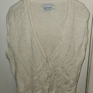Vintage Covington Cream Cardigan Sweater V-Neck Soft